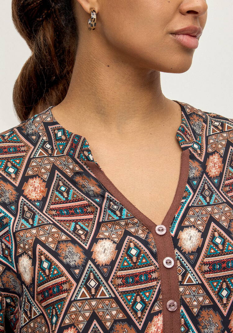 Блуза из штапеля с этническим рисунком шир.  750, рис. 5