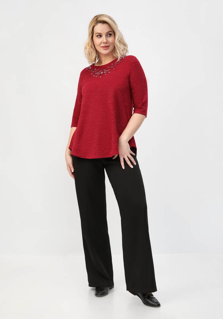 Блуза с декором из страз по горловине шир.  750, рис. 7