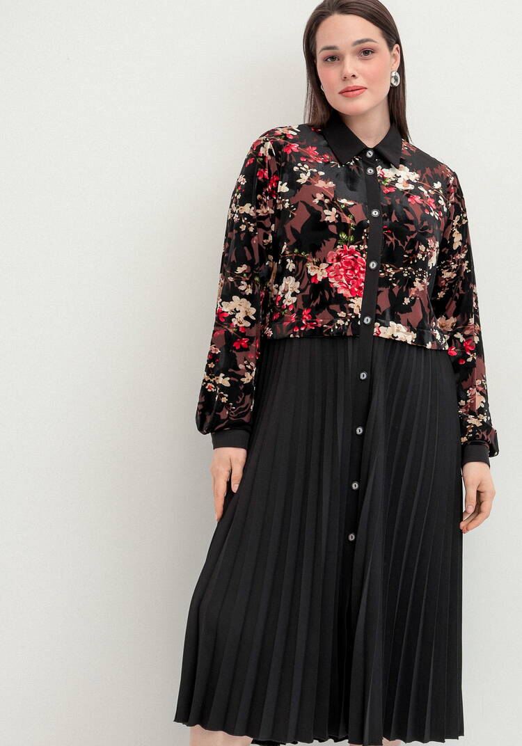 Платье с отрезной кокеткой и юбкой плиссе шир.  750, рис. 8