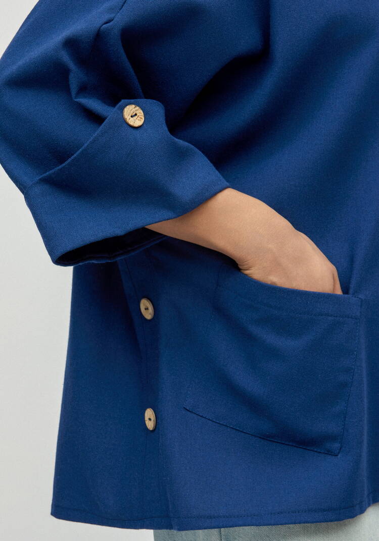 Блуза льняная с рукавами кимоно шир.  750, рис. 15