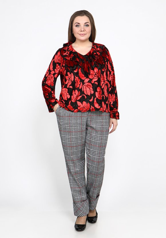 Блуза Бархатная роза шир.  580, рис. 9