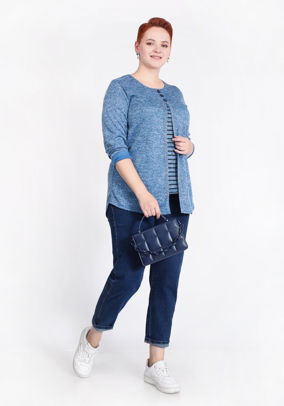 Блуза с пуговицами и узором из страз шир.  580, рис. 12