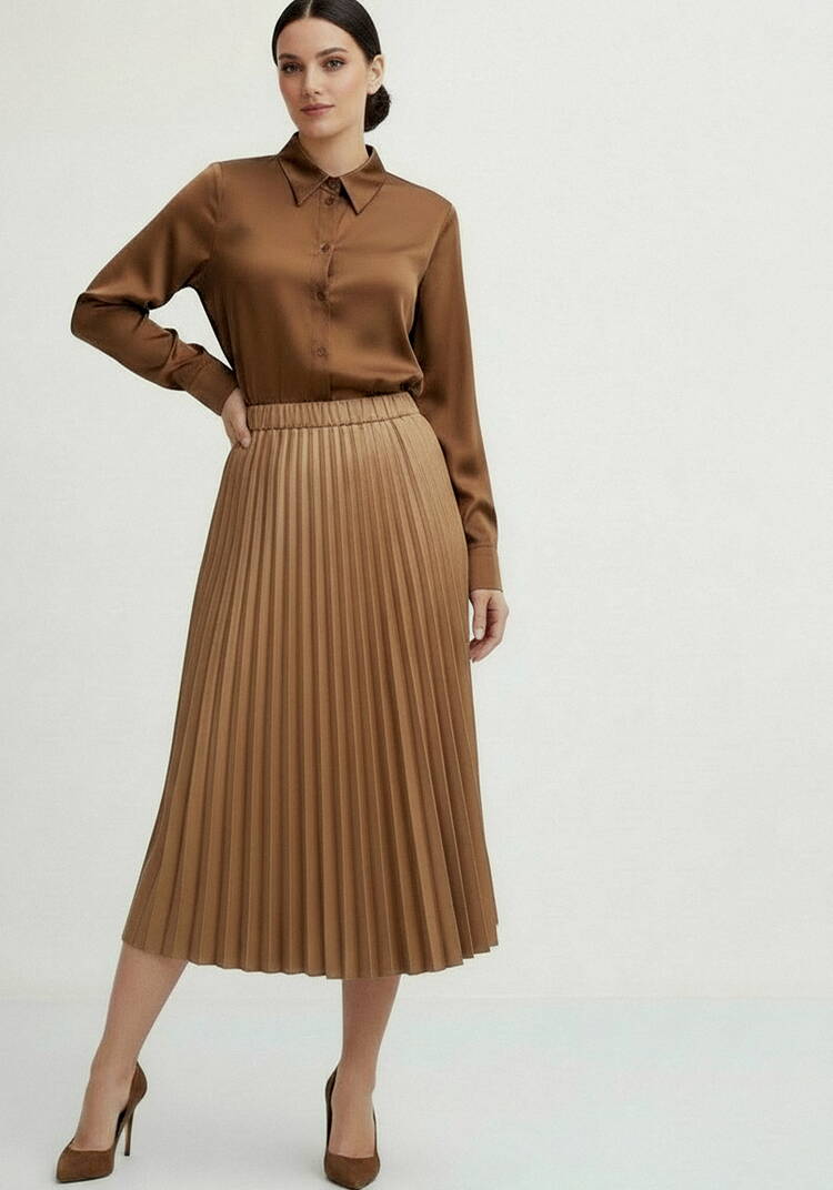 Юбка плиссированная с блестящим напылением шир.  750, рис. 6