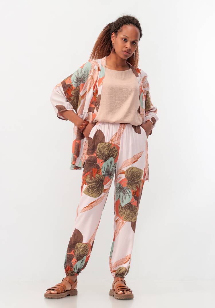 Брюки бананы с цветочным принтом шир.  750, рис. 10