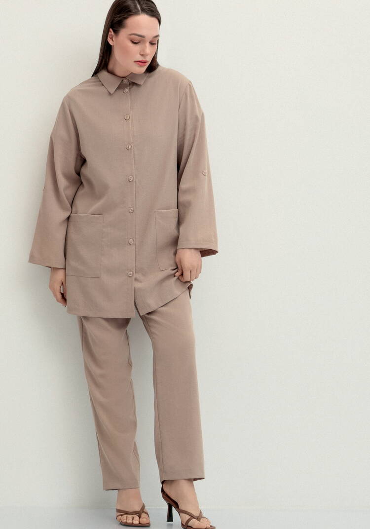 Рубашка на пуговицах свободного кроя шир.  750, рис. 24