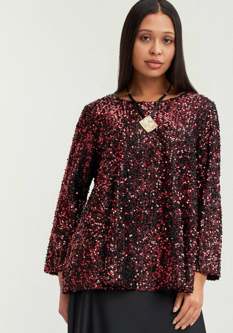 Блуза с мерцающими пайетками шир.  750, рис. 16