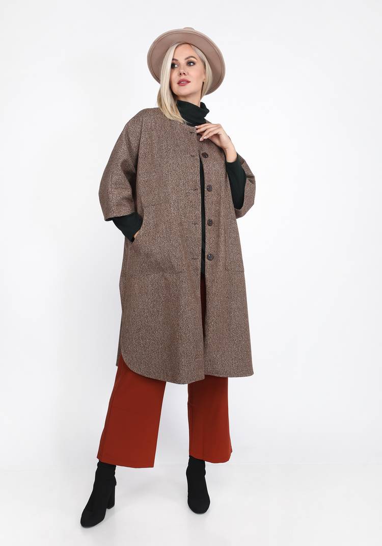 Пальто на пуговицах с рукавом 3/4 шир.  750, рис. 3