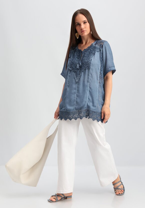 Блуза ажурная с вышивкой шир.  580, рис. 8