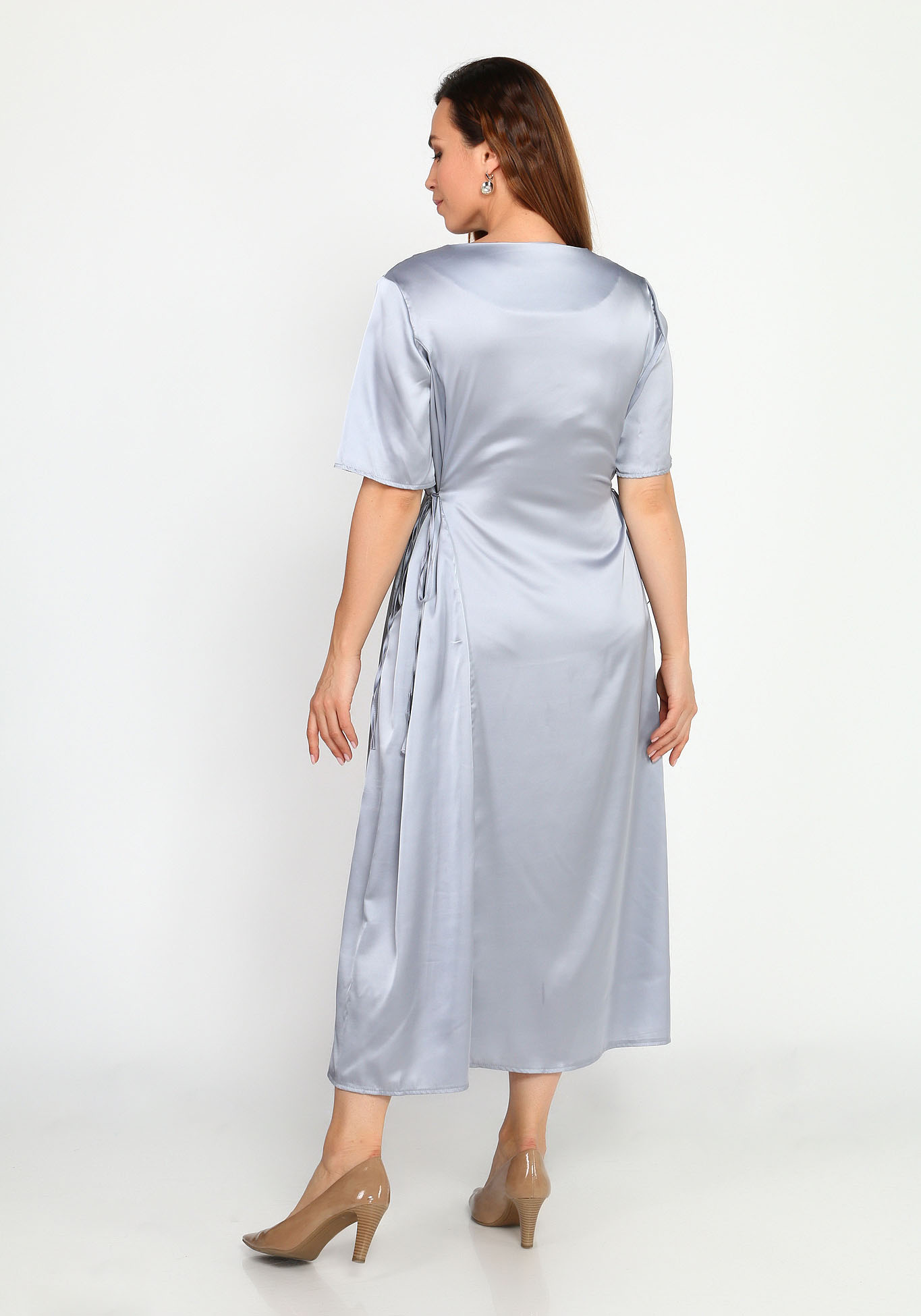 Платье-макси с завязками по бокам Frida, размер 44, цвет серый - фото 3