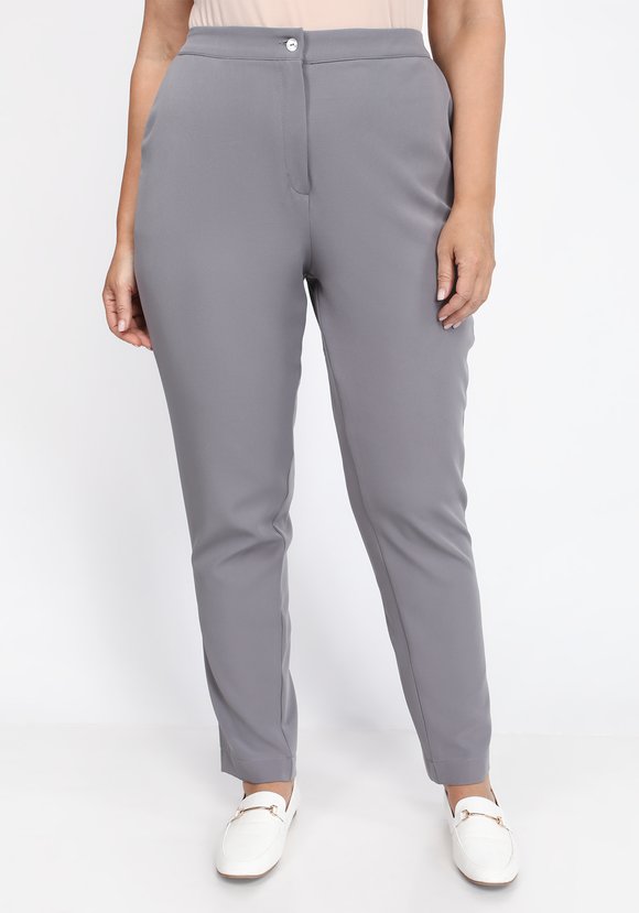 Брюки однотонные зауженные к низу шир.  580, рис. 5