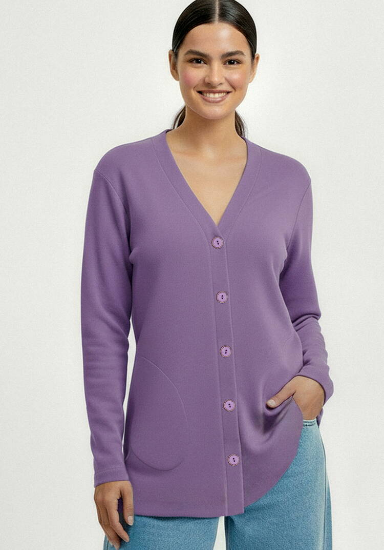 Кардиган на пуговицах утепленный шир.  750, рис. 17