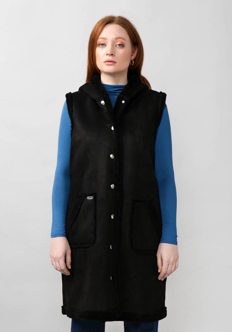 Жилет из экомеха с капюшоном шир.  750, рис. 14