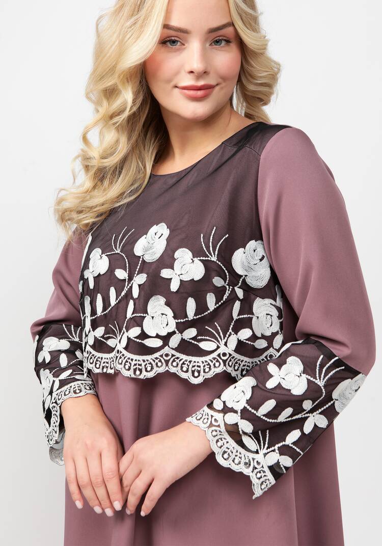 Платье А-силуэта с ажурной кокеткой шир.  750, рис. 5