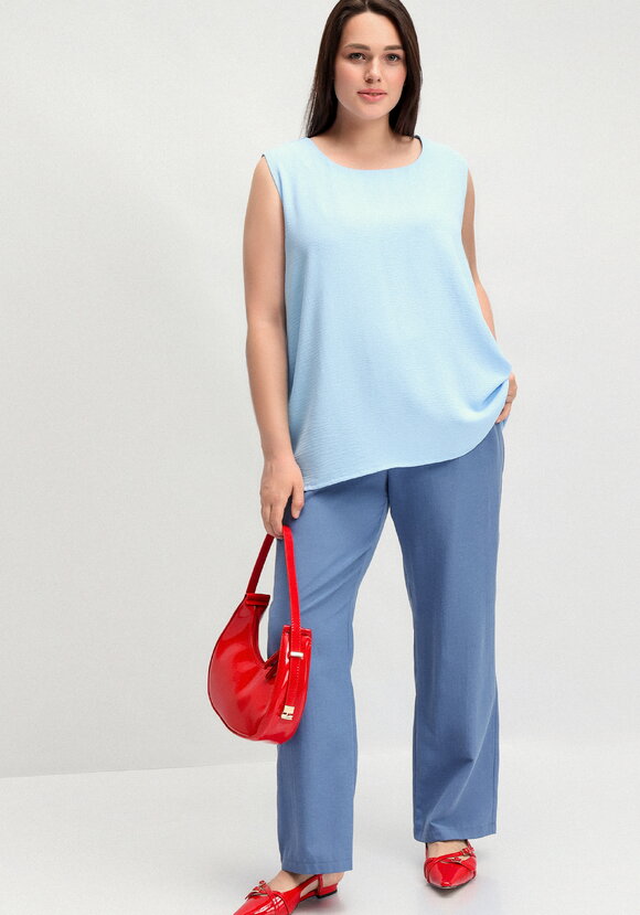 Брюки прямого силуэта с поясом на резинке шир.  580, рис. 12