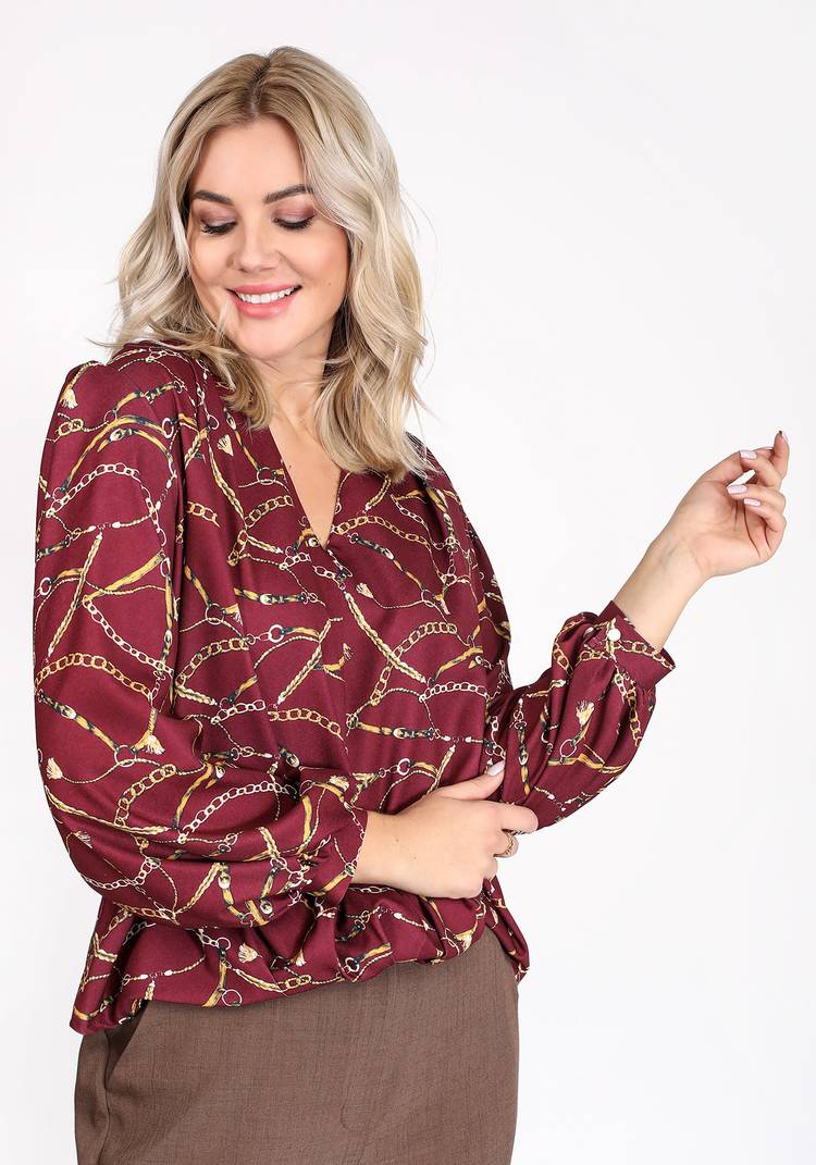 Блуза со сборкой и V-образным вырезом шир.  750, рис. 4