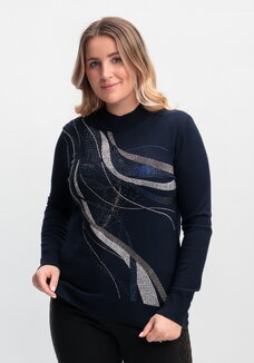 Джемпер с рисунком из страз