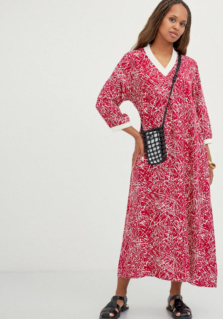 Платье А-силуэта с контрастной отделкой шир.  750, рис. 9