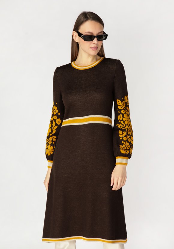 Платье женское с контрастным рисунком шир.  580, рис. 5