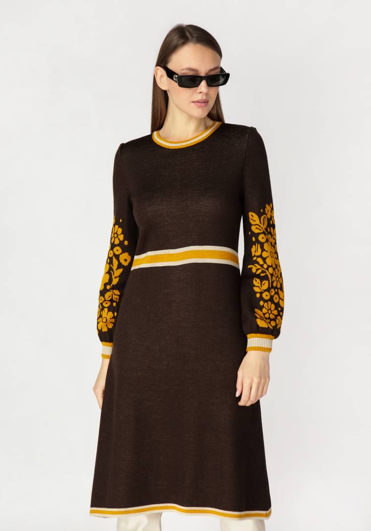 Платье женское с контрастным рисунком шир.  750, рис. 5