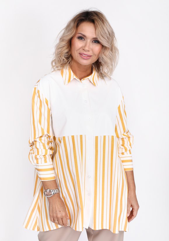 Блуза комбинированная в полоску шир.  580, рис. 8