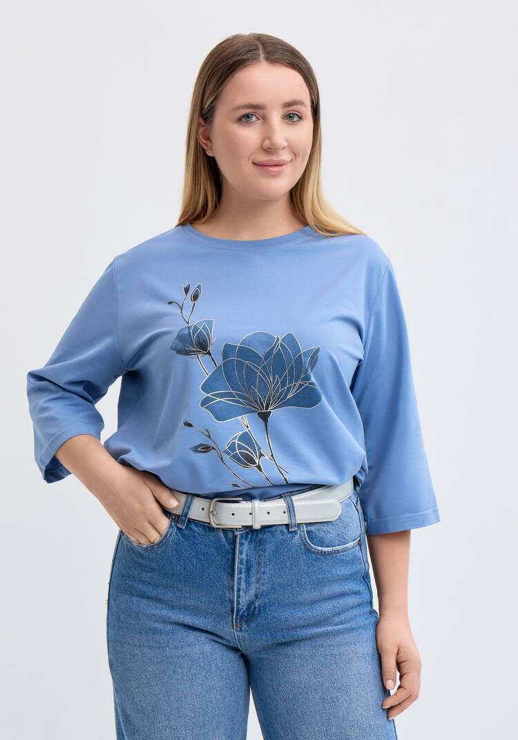 Блуза на кулиске с принтом шир.  750, рис. 13