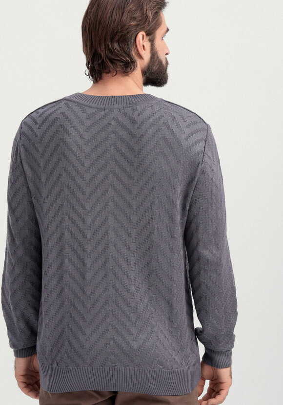 Джемпер с фактурным рисунком елочка шир.  580, рис. 3