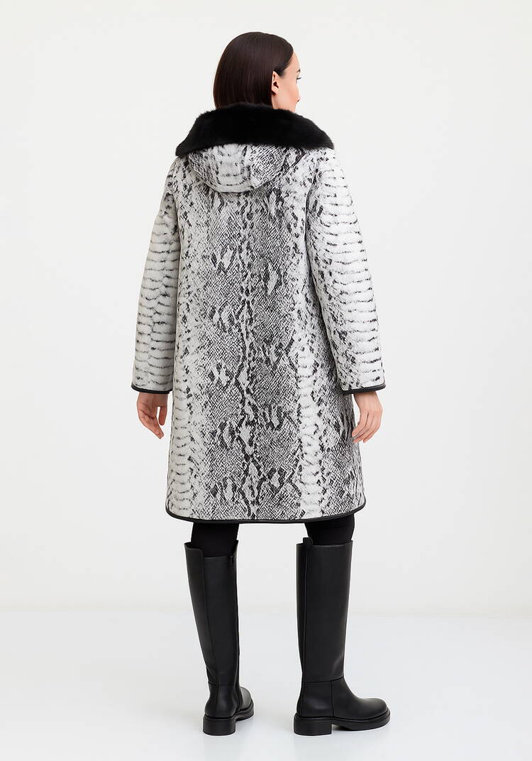 Дубленка с анималистичным принтом шир.  750, рис. 3