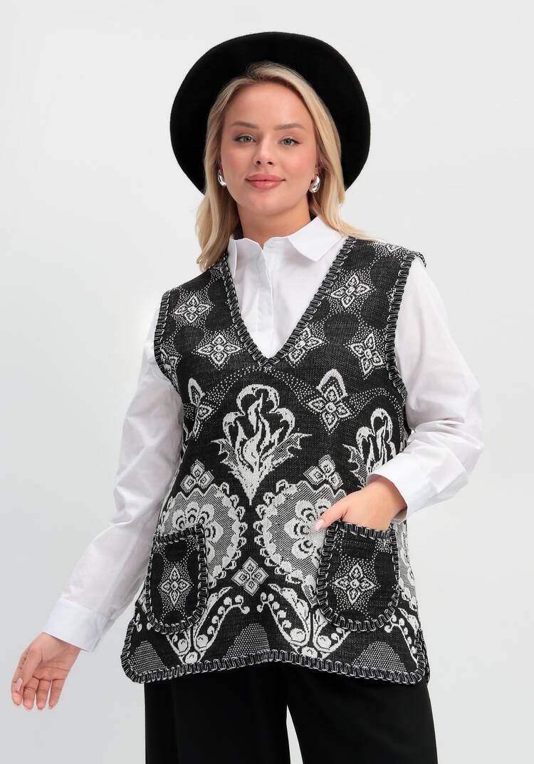 Жилет из шерсти Ласковое тепло шир.  750, рис. 10