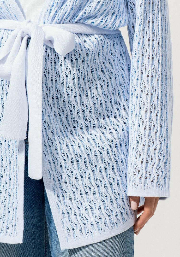 Кардиган ажурной вязки шир.  750, рис. 27