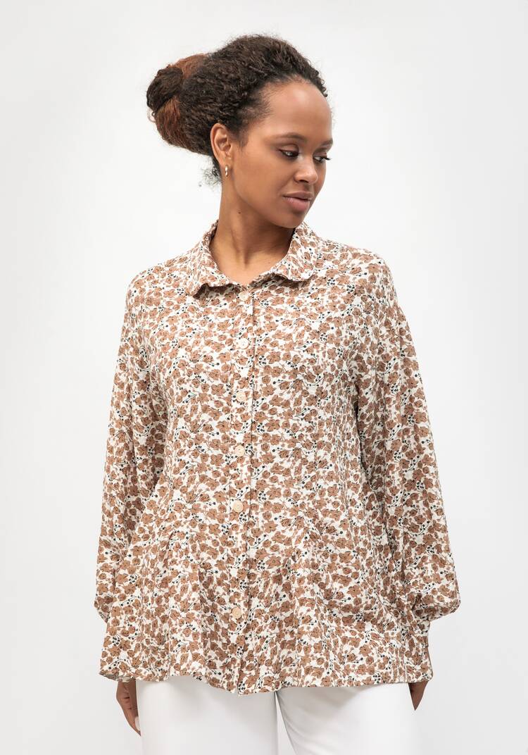 Блуза с круглым воротником на стойке шир.  750, рис. 17