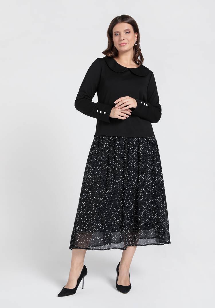 Платье с комбинированной тканью шир.  750, рис. 6