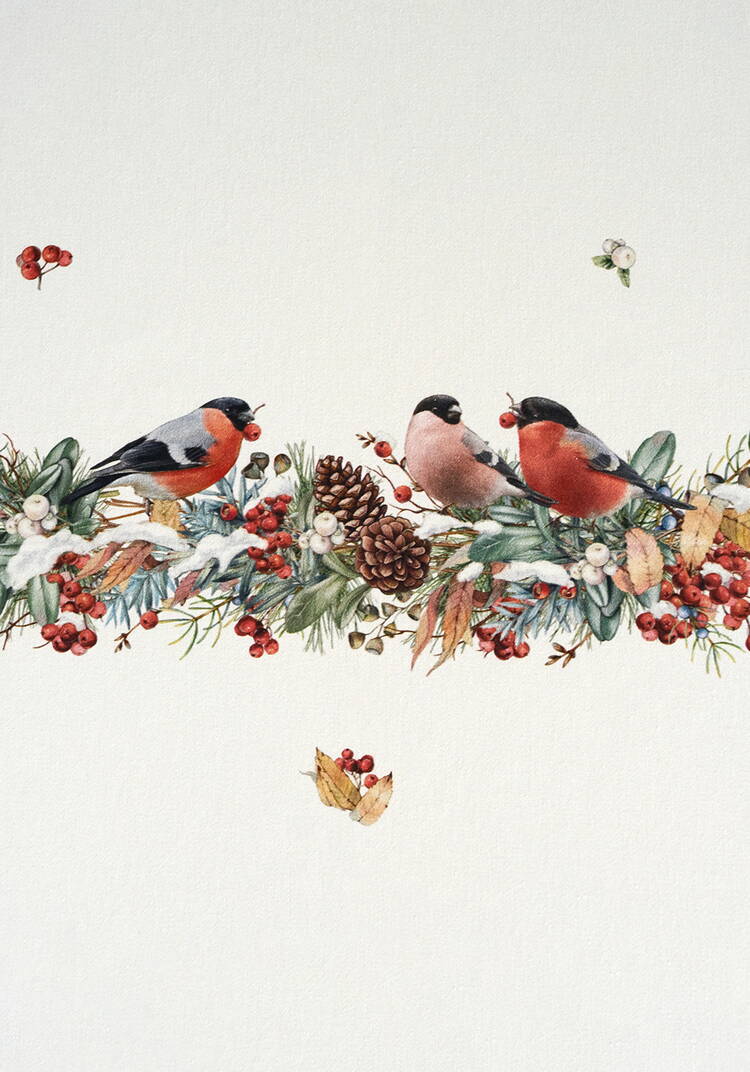 Скатерть Снегири шир.  750, рис. 3