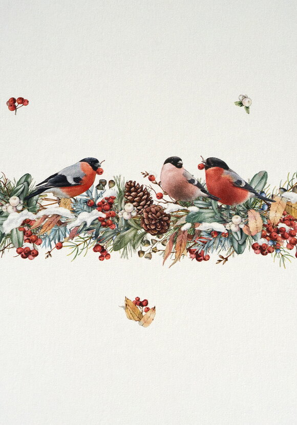 Скатерть Снегири шир.  580, рис. 3