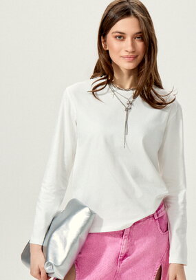 Лонгслив с круглым воротом из хлопка