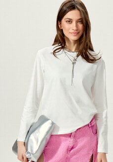 Лонгслив с круглым воротом из хлопка