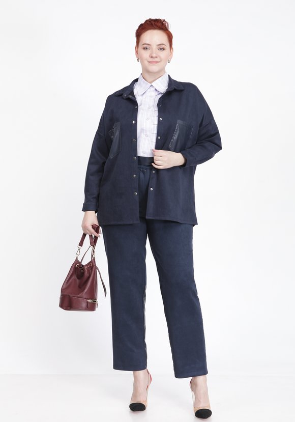 Брюки с отделкой из эко-кожи шир.  580, рис. 7