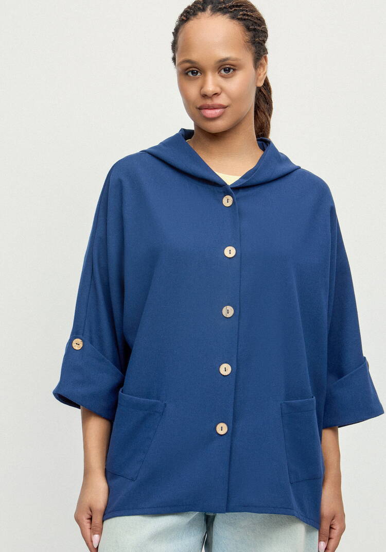 Блуза льняная с рукавами кимоно шир.  750, рис. 13