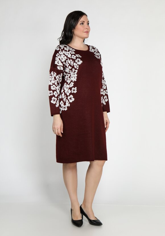 Платье с круглым вырезом и цветочным рисунком шир.  580, рис. 3