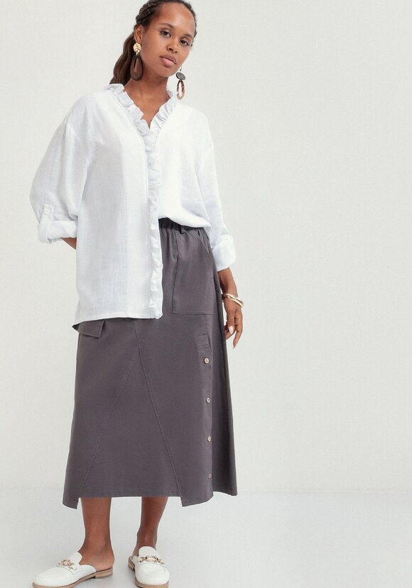 Блуза с рюшей по борту и горловине шир.  580, рис. 2