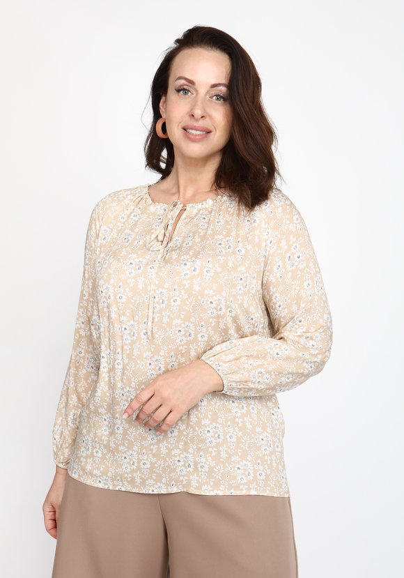 Блуза свободного кроя с набивным рисунком шир.  580, рис. 5