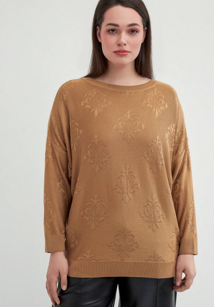 Джемпер структурной вязки свободного силуэта шир.  750, рис. 12