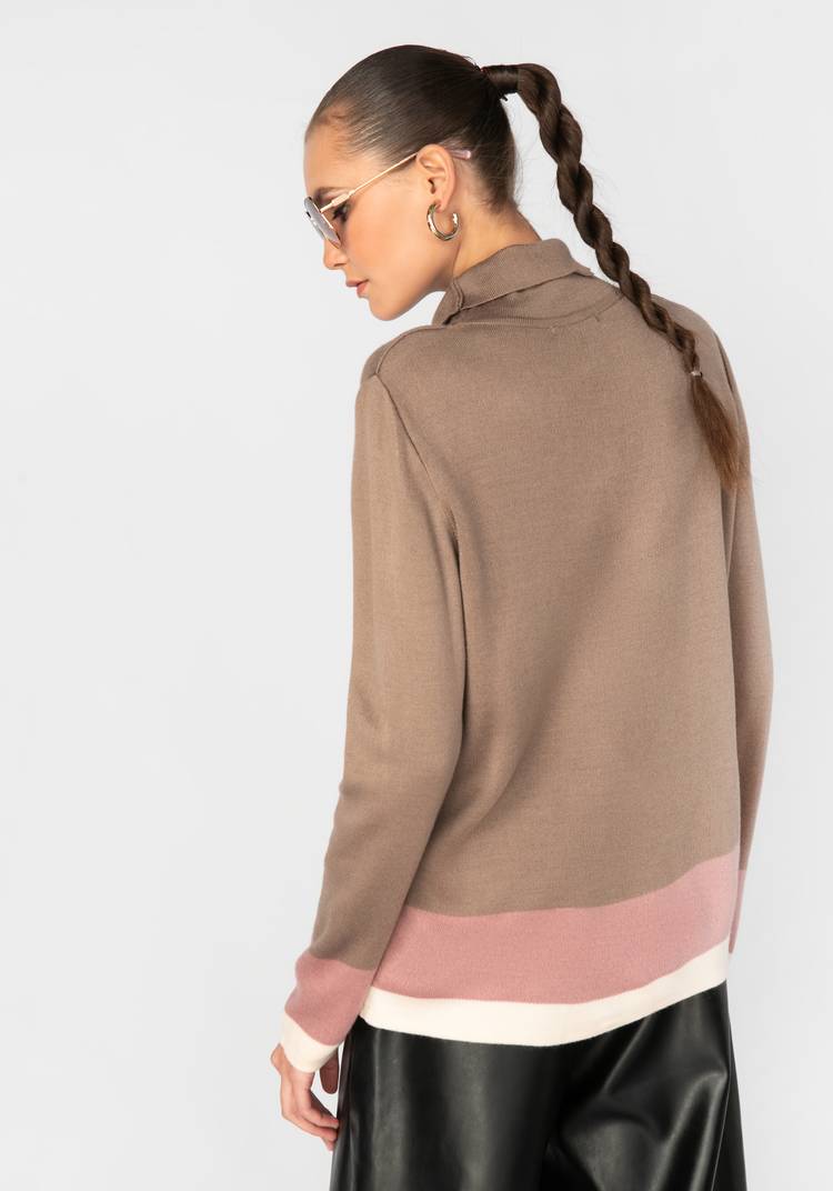 Свитер женский с контрастными полосами шир.  750, рис. 9