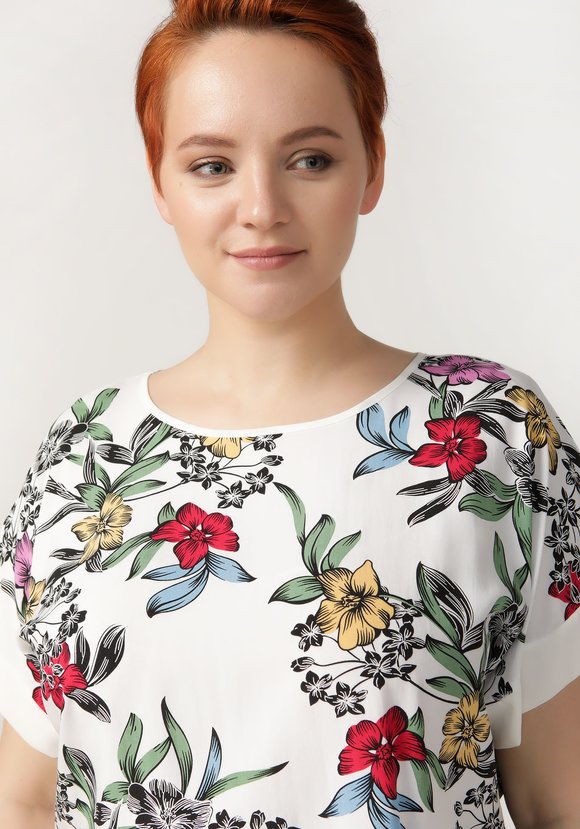 Блуза Цветочный роман шир.  580, рис. 4