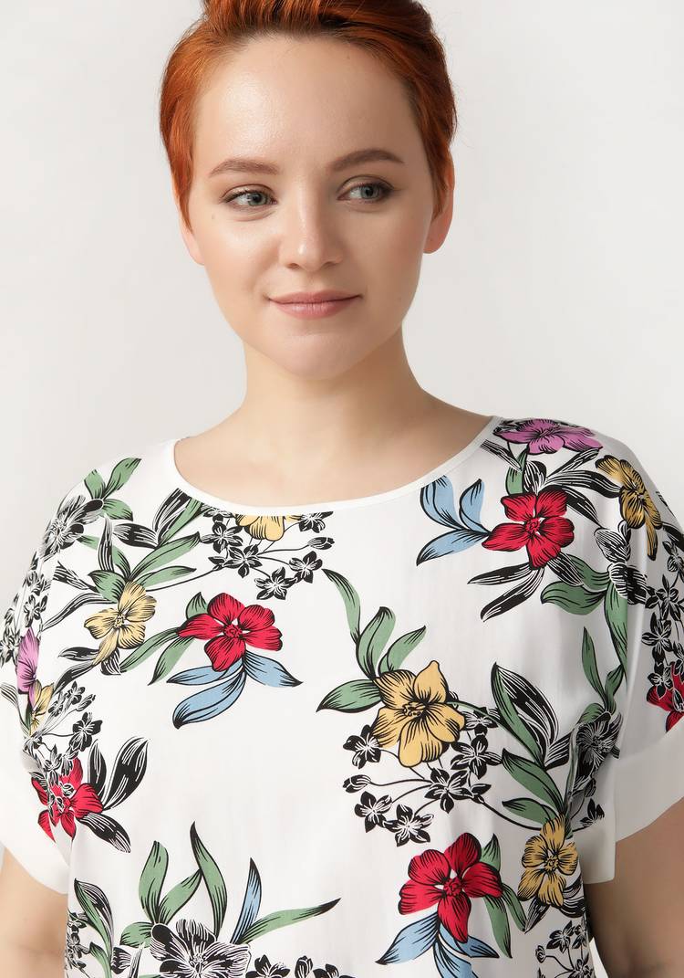 Блуза Цветочный роман шир.  750, рис. 4