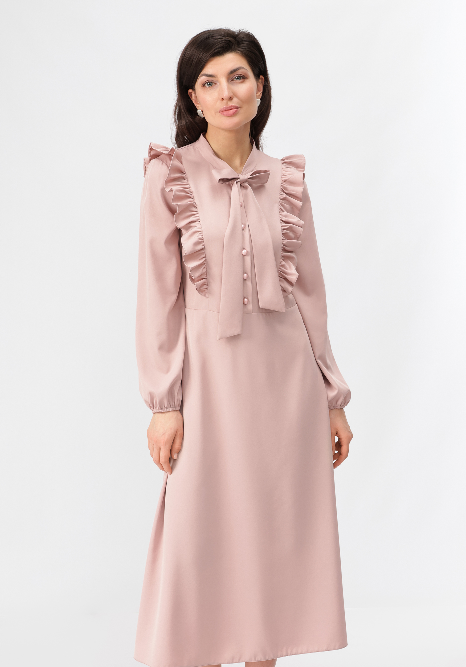 Платье с бантом свободного кроя Vivienne Mare, цвет розовый, размер 56 - фото 7