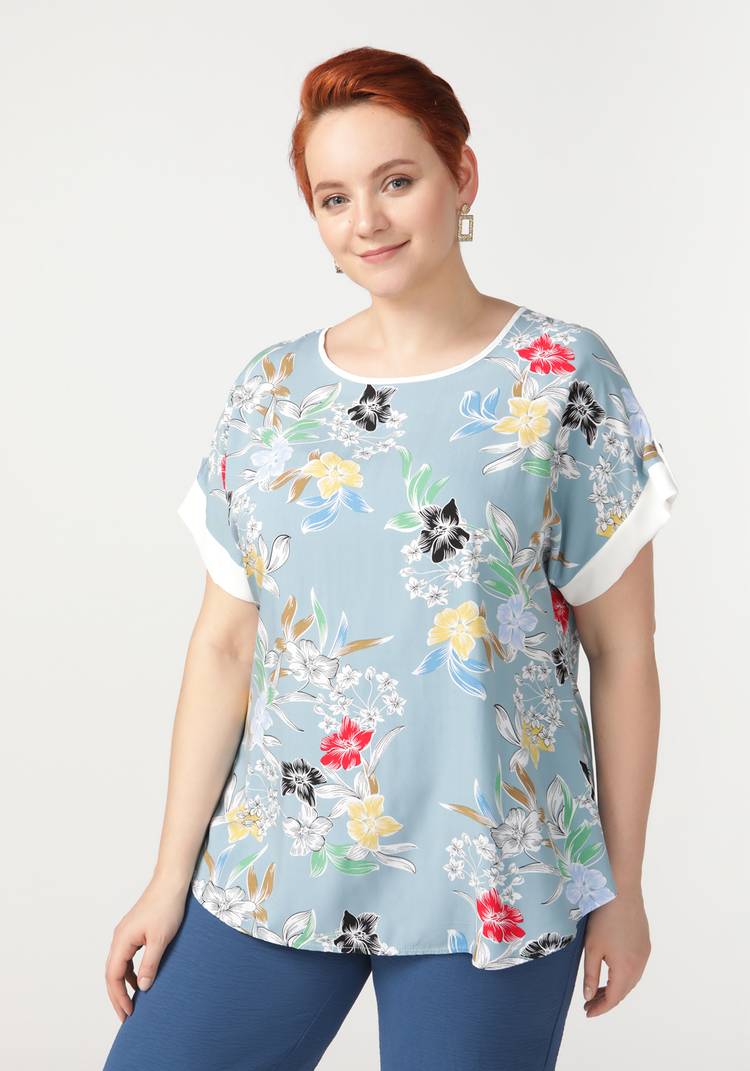 Блуза Цветочный роман шир.  750, рис. 6