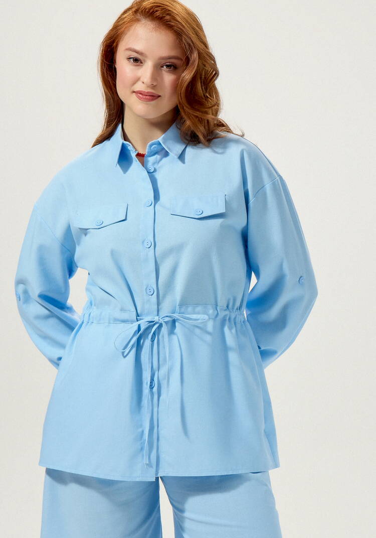 Рубашка изо льна на кулиске шир.  750, рис. 8