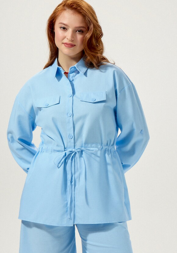 Рубашка изо льна на кулиске шир.  580, рис. 8