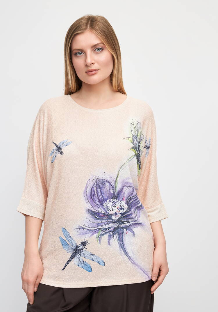 Блуза с цветочным принтом Инга шир.  750, рис. 4