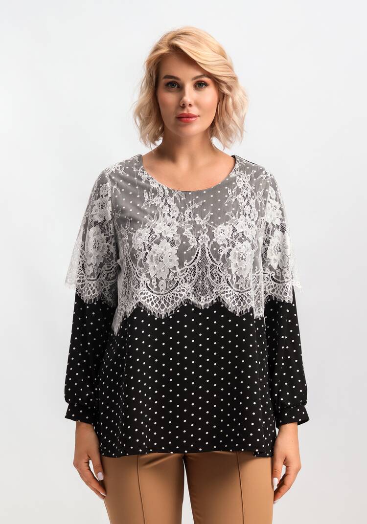 Блуза с кружевом по плечам шир.  750, рис. 31